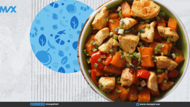 طبق الدجاج الحار مع البطاطا الحلوة طريقة عمل الدجاج الحار مع البطاطا الحلوة