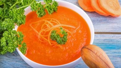 شوربة الجزر بالزنجبيل الكريمي شوربة الجزر بالزنجبيل الكريمي